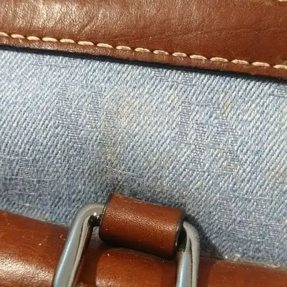 Dooney & Bourke Blue and Brown Satchel - Picture 11 of 13